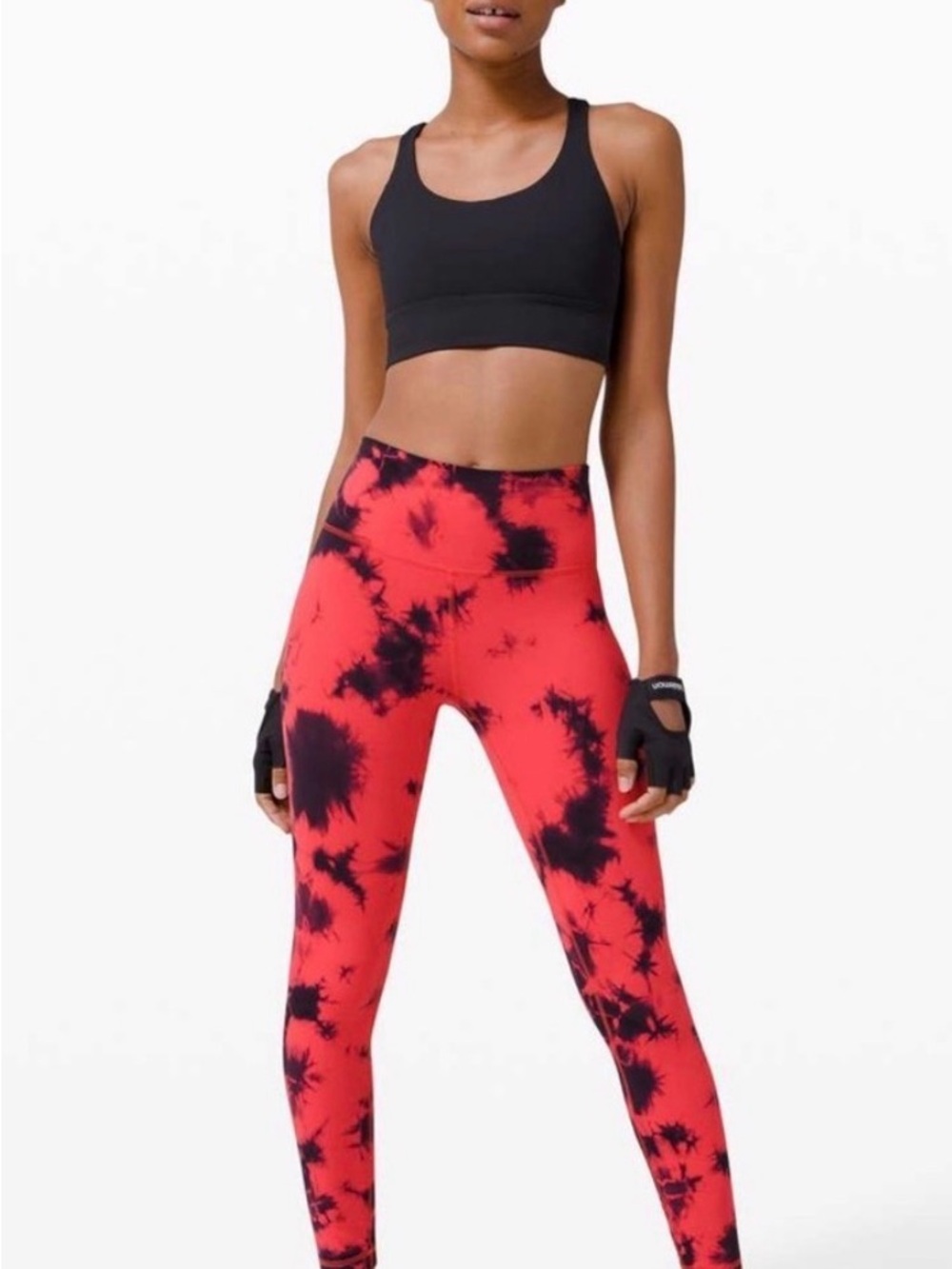 lululemon athletica Red and Black Tie-Dye High-Rise Leggings